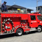 消防車派遣による避難訓練
