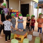 水溶き片栗粉で遊びました（ふたば組）
