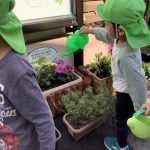 お花に水やりをしたよ！