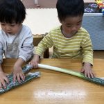 そよかぜ「長い野菜をさわってみよう」