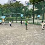 ボール投げで遊んだよ！