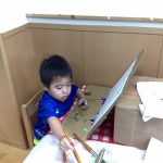 うみ組　　製作「雨（垂らし絵）」をしました