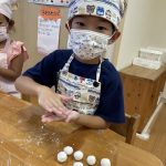 食育　幼児　お月見だんごづくり