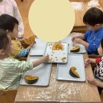 【ふたば組】かぼちゃの種取りをしよう！