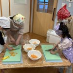 食育　たいよう　にんじんの皮むきと包丁で切ってみよう