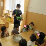 ふたば食育「小松菜ちぎり」