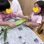 ふたば組 トウモロコシの皮むき