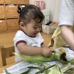 とうもろこし皮むきをしよう