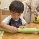 食育 ふたば とうもろこしの皮むき